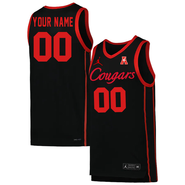 Custom Houston Cougars Name And Number College Basketball Jerseys Stitched-Black - Click Image to Close